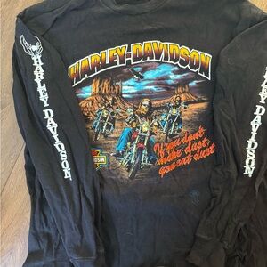 1987 Harley-Davidson Black Graphic Long Sleeve Shirt